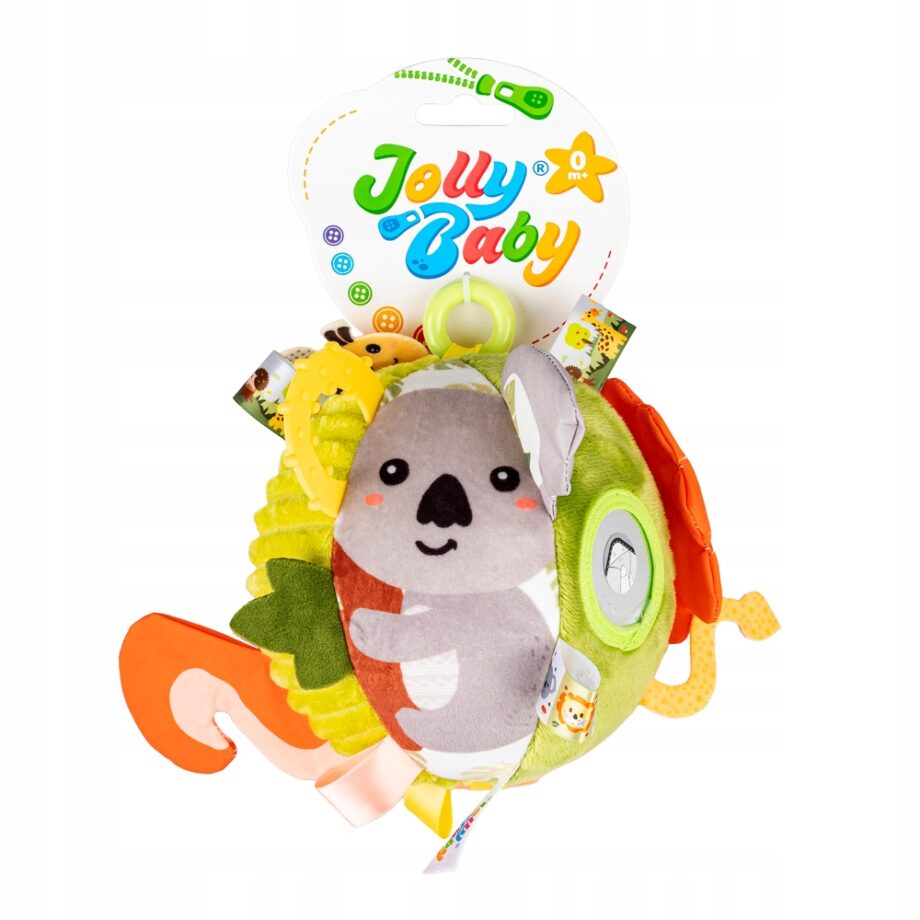JOLLY BABY PIŁKA DŻUNGLA DELUXE DZWONECZEK PISZCZAŁKA 0M+