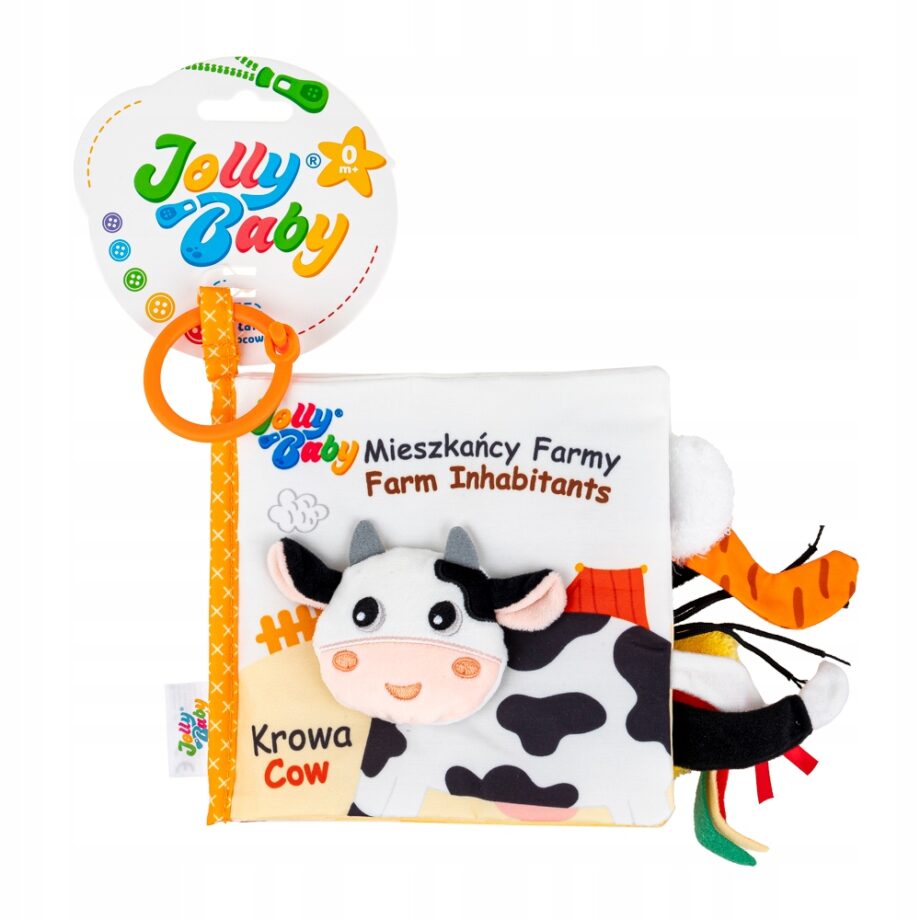 JOLLY BABY KSIĄŻECZKA SENSORYCZNA MIESZKAŃCY FARMY MATERIAŁOWA 0M+