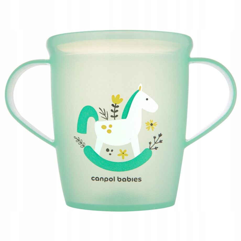 CANPOL KUBEK OTWARTY Z UCHWYTAMI PLASTIKOWY 250ML TOYS ZIELONY