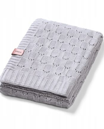 BABYONO KOCYK KOC BAMBUSOWY DZIANINOWY 75X100 SZARY