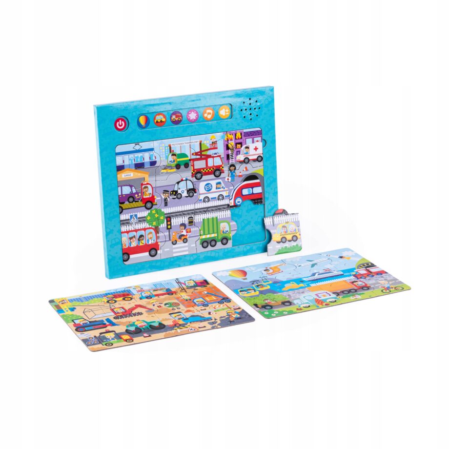 DUMEL PUZZLE DZWIĘKI WOKÓŁ NAS POJAZDY ODGŁOSY MELODIE 3+
