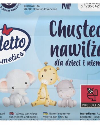 CHUSTECZKI NAWILŻANE DLA DZIECI I NIEMOWLĄT Z RUMIANKIEM VALLETTO 72 SZT