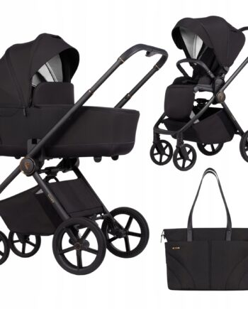 VENICCI WÓZEK DZIECIĘCY WIELOFUNKCYJNY 2w1 CLARO NOIR + TORBA + ŚPIWÓR