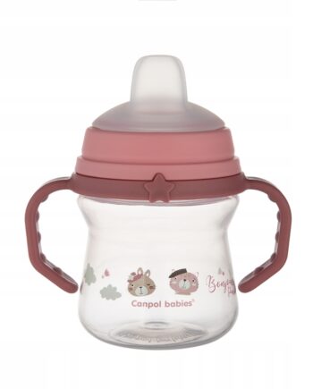 CANPOL KUBEK NIEKAPEK USTNIK SILIKON 150ML 6M+ RÓŻ