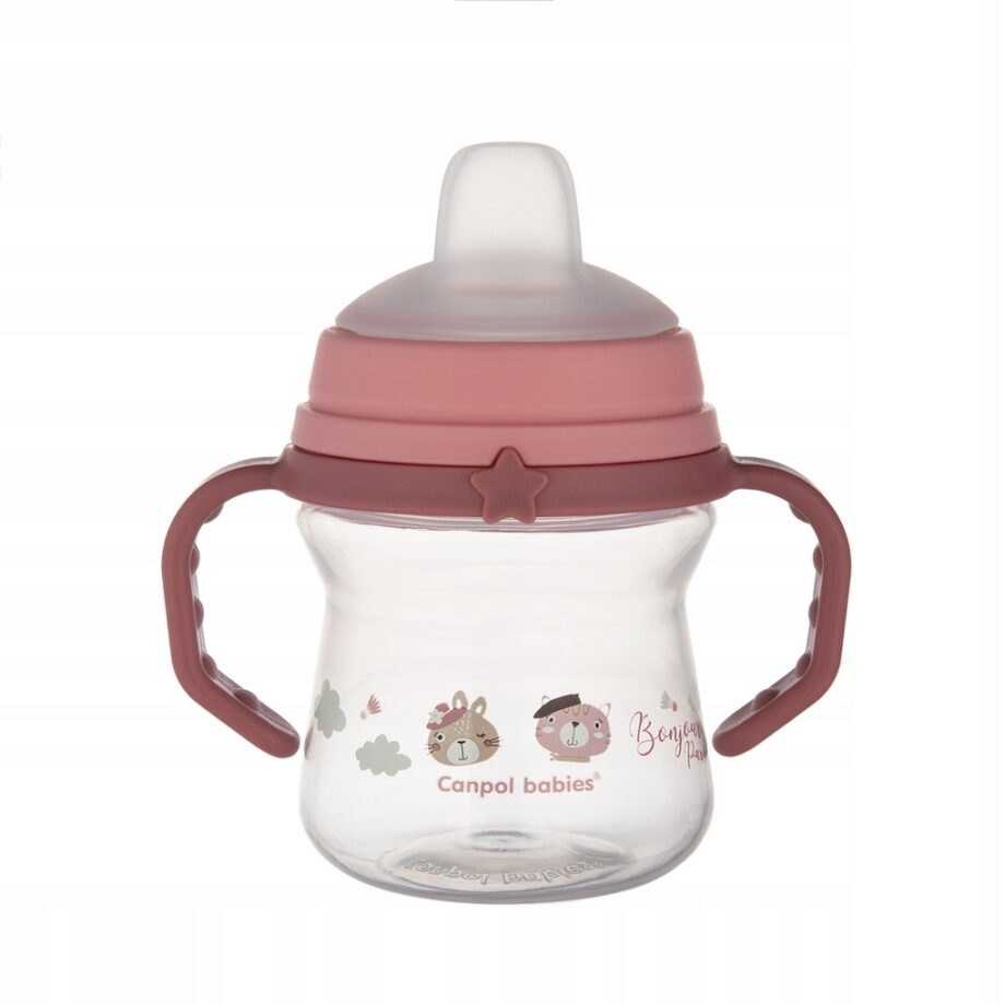 CANPOL KUBEK NIEKAPEK USTNIK SILIKON 150ML 6M+ RÓŻ
